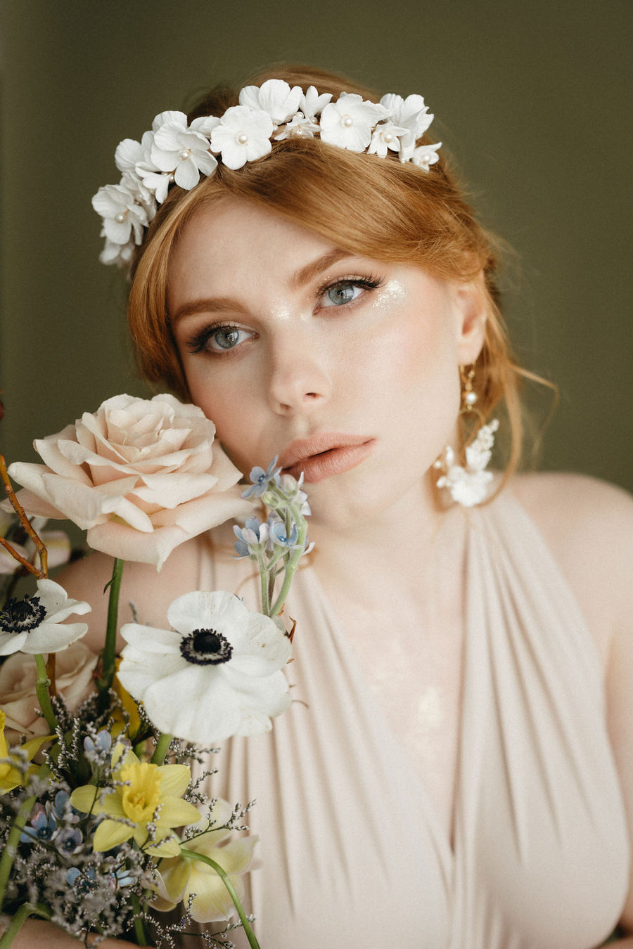 Carina Baroque Pearl and Flower Crown
