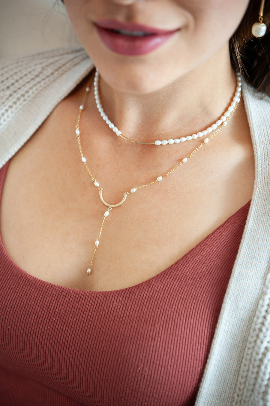 Tinsley Pearl Gold Necklace