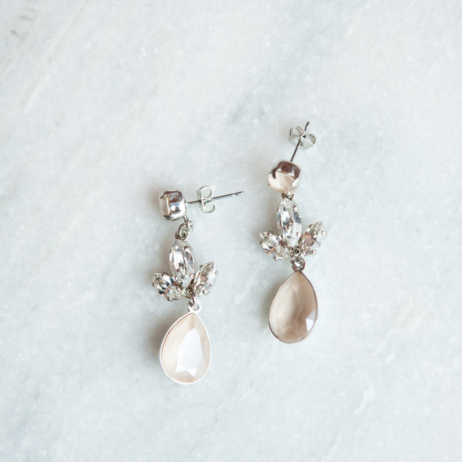 Maeve Blush Crystal Bridal Earrings