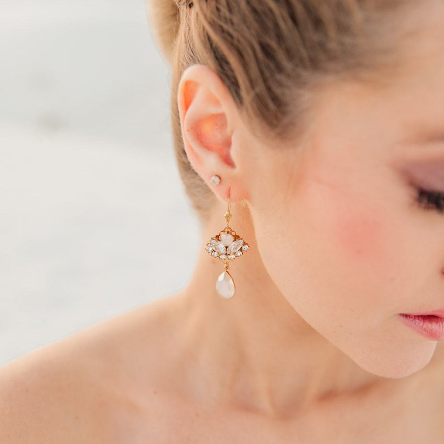 Serena Blush Bridal Earrings- Sample Sale - No Returns