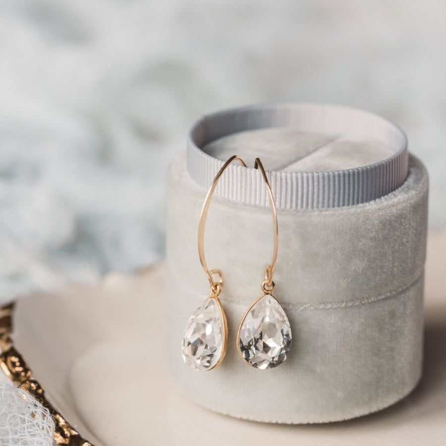 Trish Crystal Gold Earrings