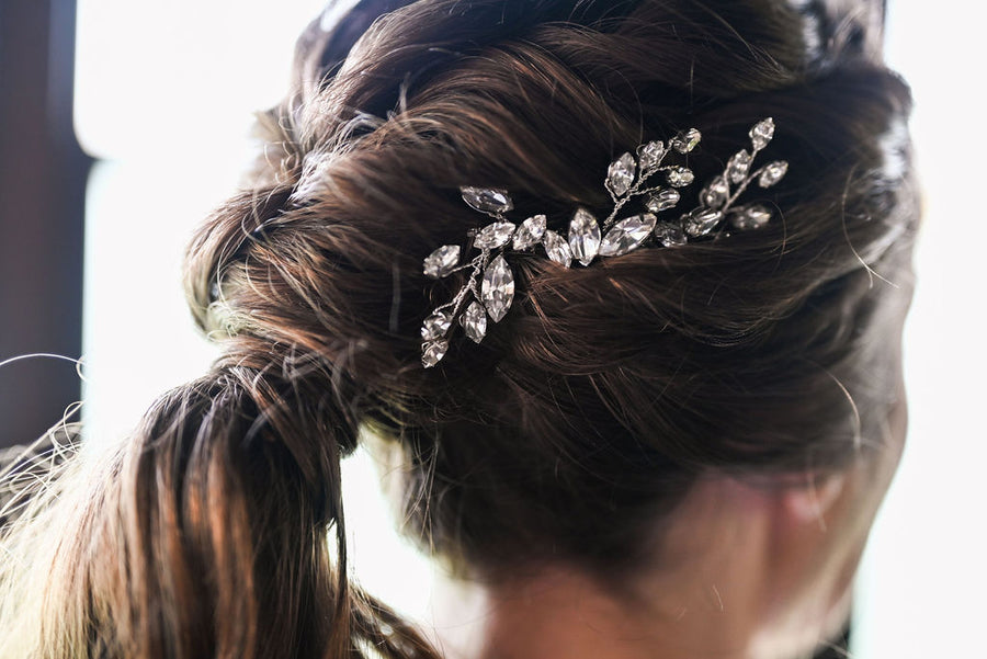 Bridal  Ponytail with modern bridal comb