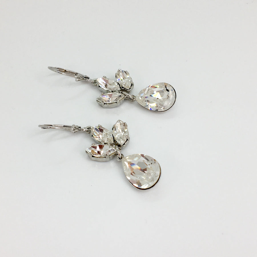 Genuine Swarovski Crystal Drop Earrings with Sterling Silver leverbacks by Joanna Bisley Designs.
