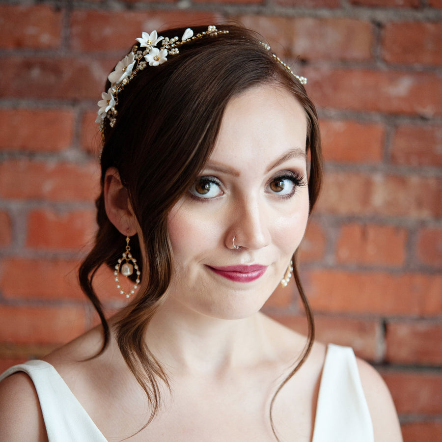 Monica Baroque Pearl Bridal Earrings