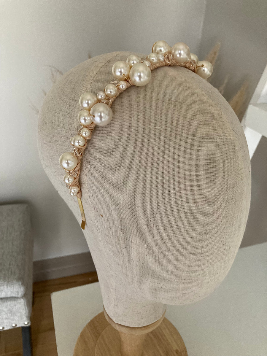 Allegra Pearl and Crystal Bridal Headband