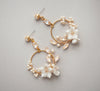 Blush and pearl bridal hoop earrings by Joanna Bisley Designs. 
