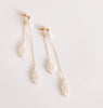 Product photo of pair of elegant pearl bridal earrings.