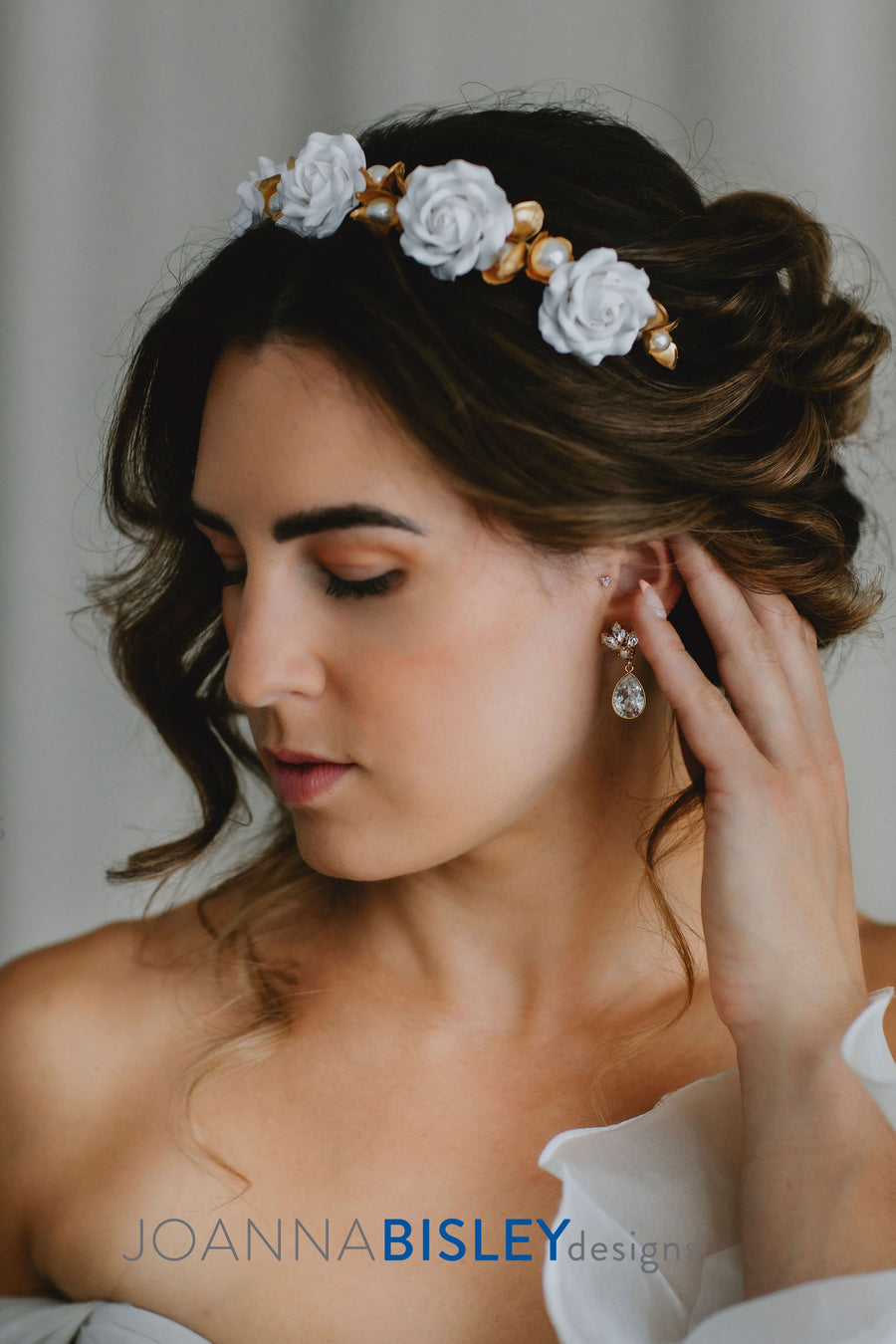 Paris Flower and Pearl Bridal Crown