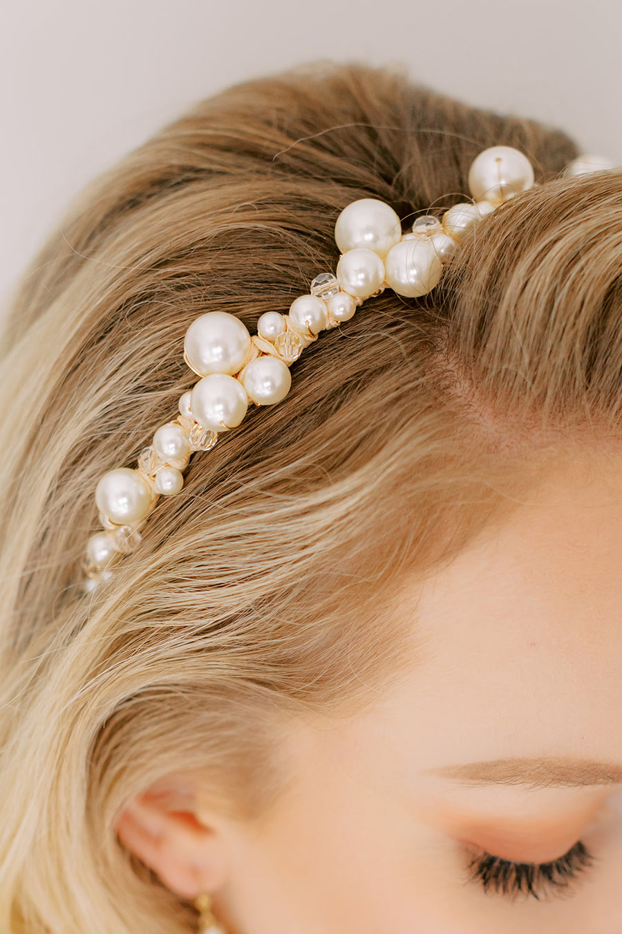 Allegra Crystal and Pearl Bridal Headband