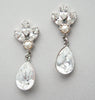 Luxury Bridal Earrings with Crystal and Pearl