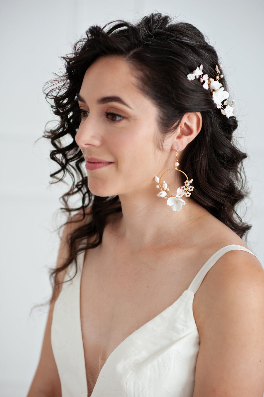 Cristy Flower Statement Bridal Earrings