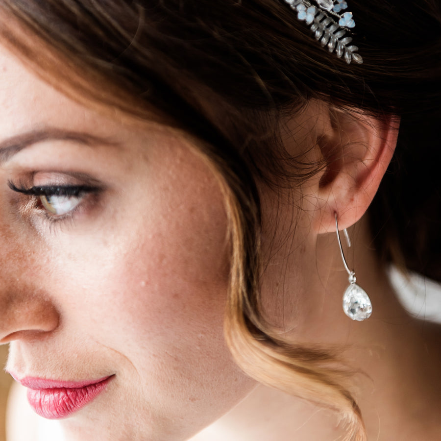 Trish Crystal Earrings in Sterling Silver