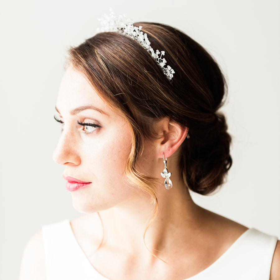 Swarovski Crystal Bridal earrings in silver