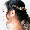 Long Crystal drop bridal earrings  worn by bride with bridal updo by Joanna Bisley Designs. 