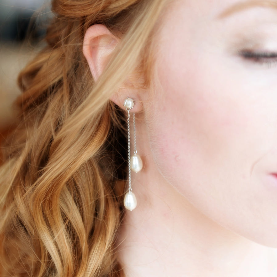 Marisa Pearl and Sterling Silver Earrings