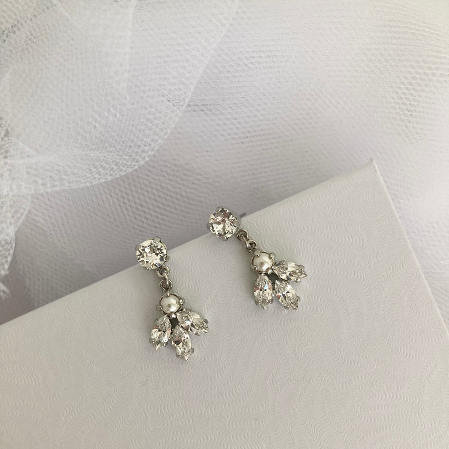 Paige Crystal and Pearl Bridal Earrings