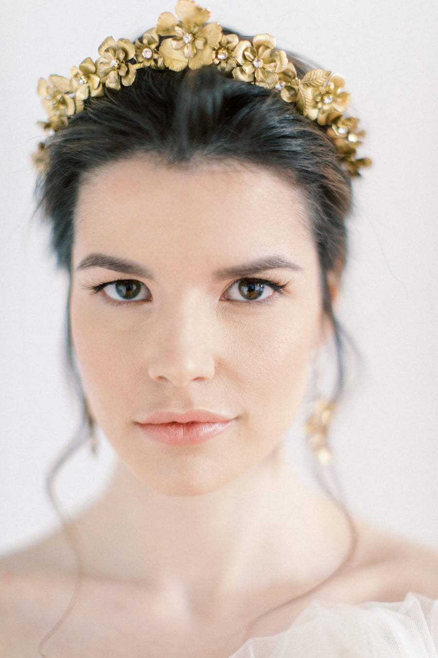 Gardenia Gold Bridal Flower Crown