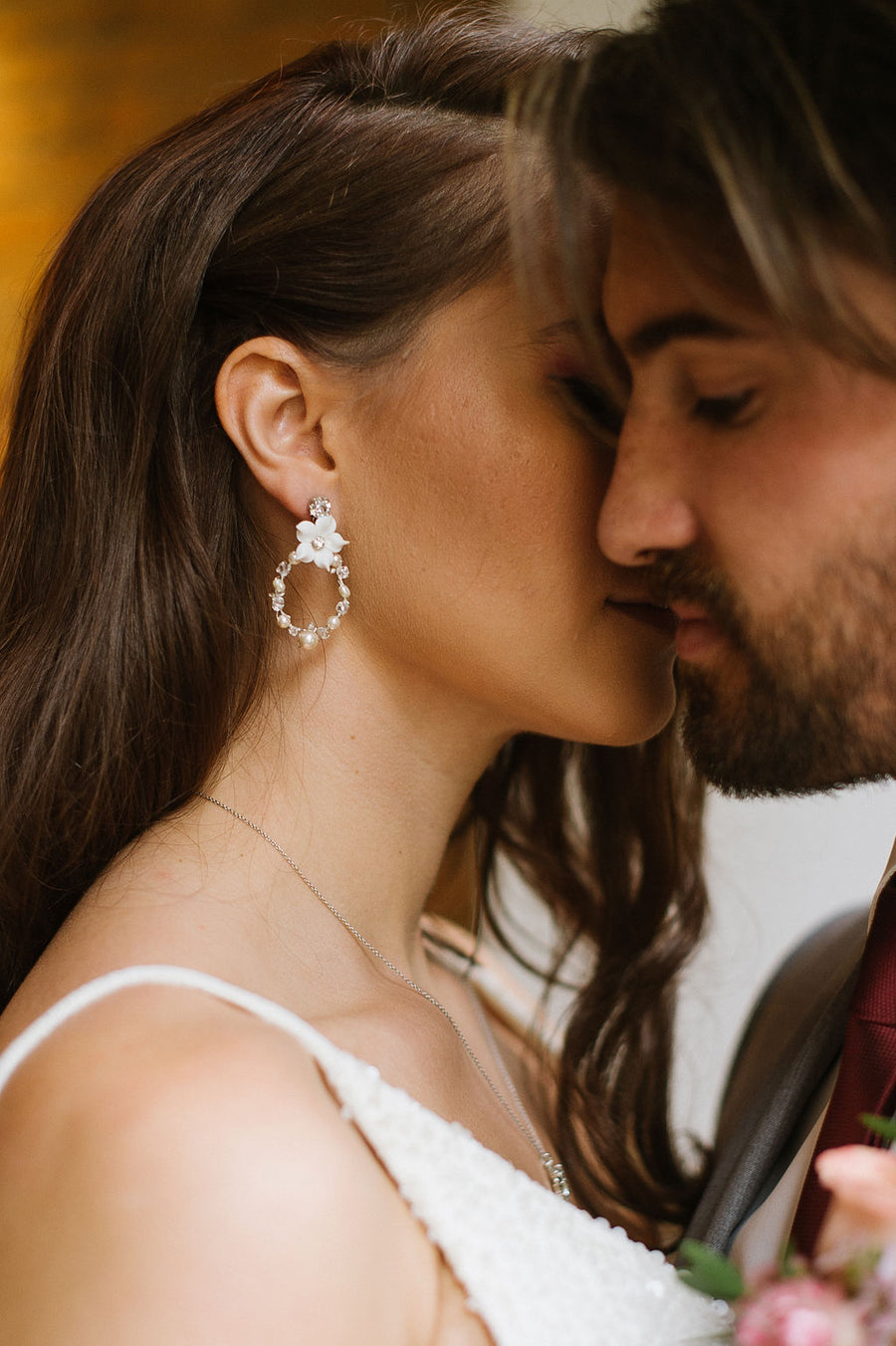 Thalia Crystal and Pearl Bridal Earrings