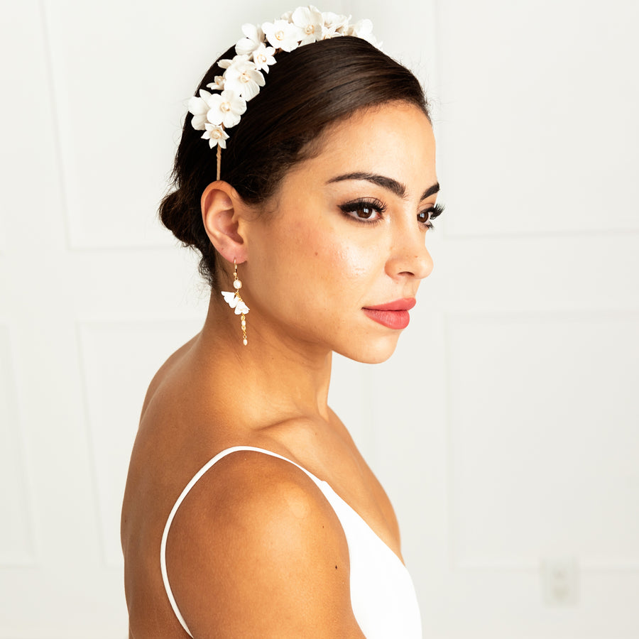 Carina Pearl and Flower Bridal Crown