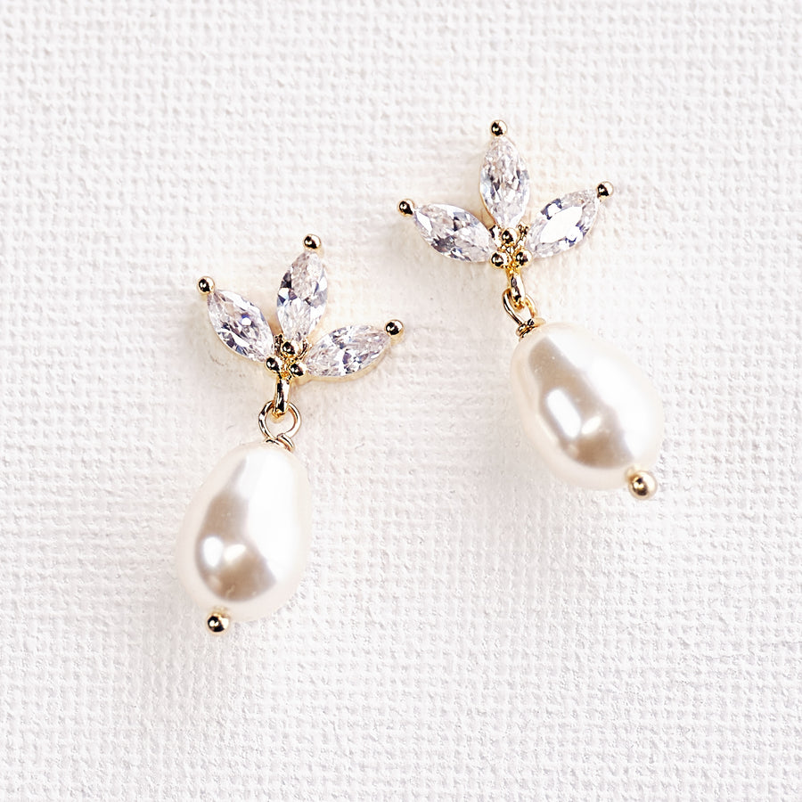 Cecilia Pearl Wedding Earrings