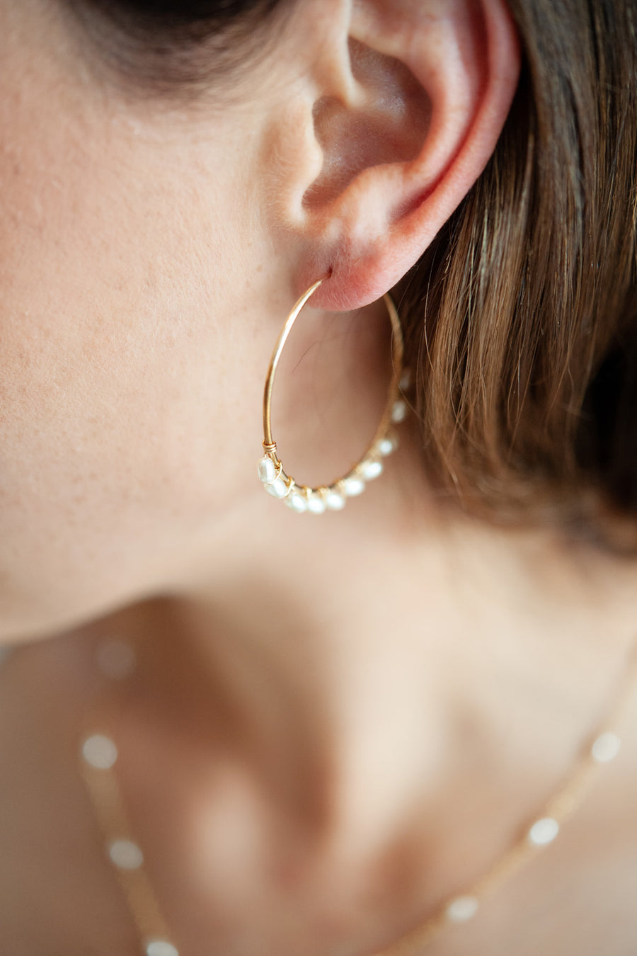 Coco 14kt Goldfill and Pearl Hoop Earrings