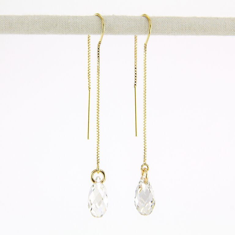 Swarovski Crystal bridal earrings gold