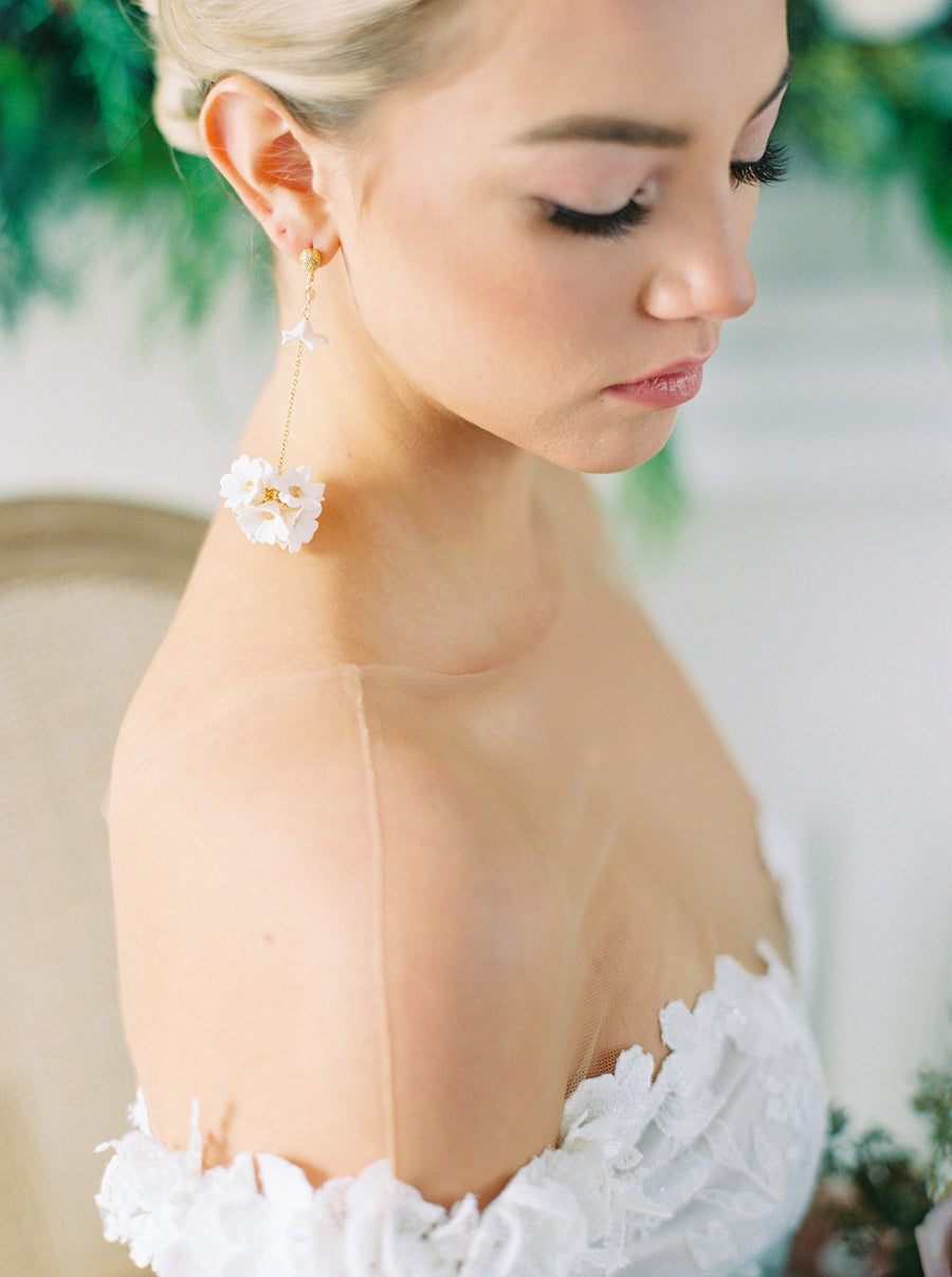 Elle Flower Bridal  Earrings