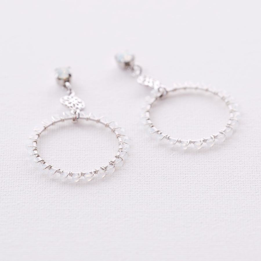 Ranya White Opal Crystal Earrings