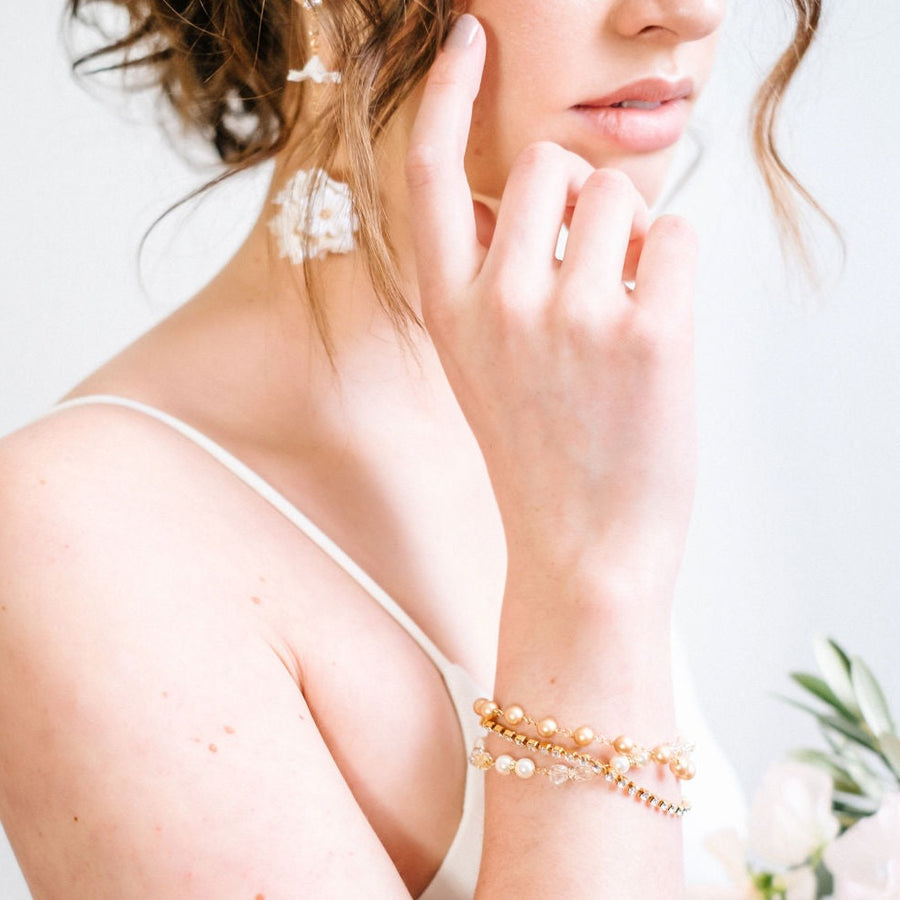 Daniela Gold Pearl Wedding Bracelet