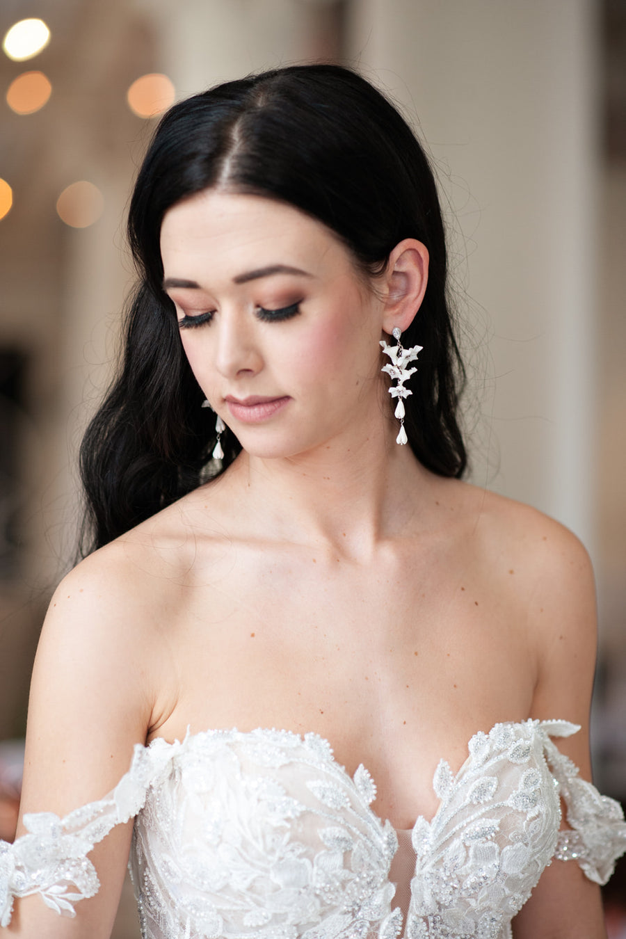 Meg Floral Bridal Earrings Joanna Bisley Designs
