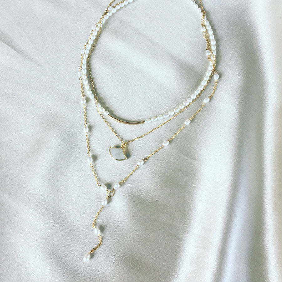 Cadence Freshwater Pearl and 14kt Goldfill Necklace