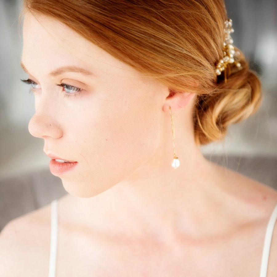 Pearl earrings in gold 